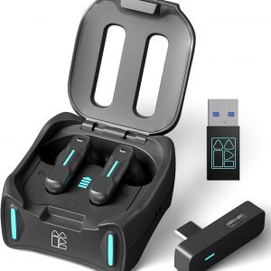 Middle Rabbit SW4 Pro Auriculares para juegos con micrófono inalámbricos, Dongle 2.4G + Modo Dual Bluetooth, Baja latencia de 20 ms, Compatibles con PS5, PS4, PlayStation, PC de escritorio y portátil