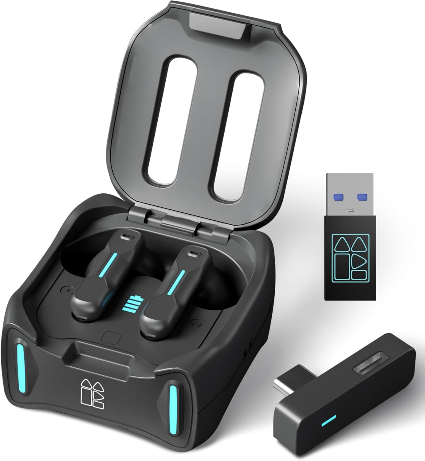 Middle Rabbit SW4 Pro Auriculares para juegos con micrófono inalámbricos, Dongle 2.4G + Modo Dual Bluetooth, Baja latencia de 20 ms, Compatibles con PS5, PS4, PlayStation, PC de escritorio y portátil