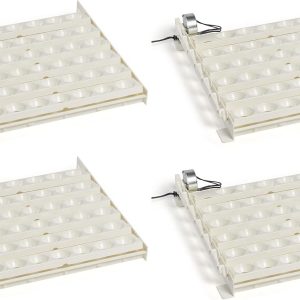 Farm Innovators 3200 - Girador automático de huevos de 41 puntos para la parte inferior de las incubadoras para eliminar el manejo manual y mejorar la tasa de eclosión, color blanco (paquete de 4)
