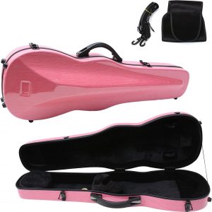 Vetimobato 4/4 Full Size Violin Case High strength Carbon fiber hard Violin Case with Hygrometer, Accessory Compartment, Backpack straps and 2 Bow holder