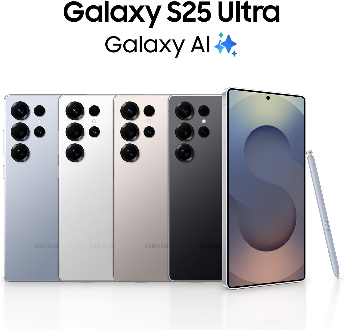 SAMSUNG Galaxy S25 Ultra, teléfono inteligente de 512 GB, Android desbloqueado, cámara de modo nocturno AI, procesador rápido Snapdragon 8 Elite, batería de 5000 mAh, S Pen incorporado, 2025, garantía | AI Smartphone, AI Camera, Fast Processor, Long Battery Life, 2025
