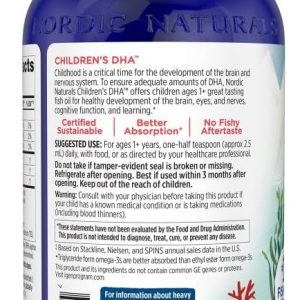 Nordic Naturals DHA para Niños, Fresa - 16 oz para Niños - 530 mg de Omega-3 con EPA y DHA - Desarrollo y Función Cerebral - Sin OGM - 192 Porciones