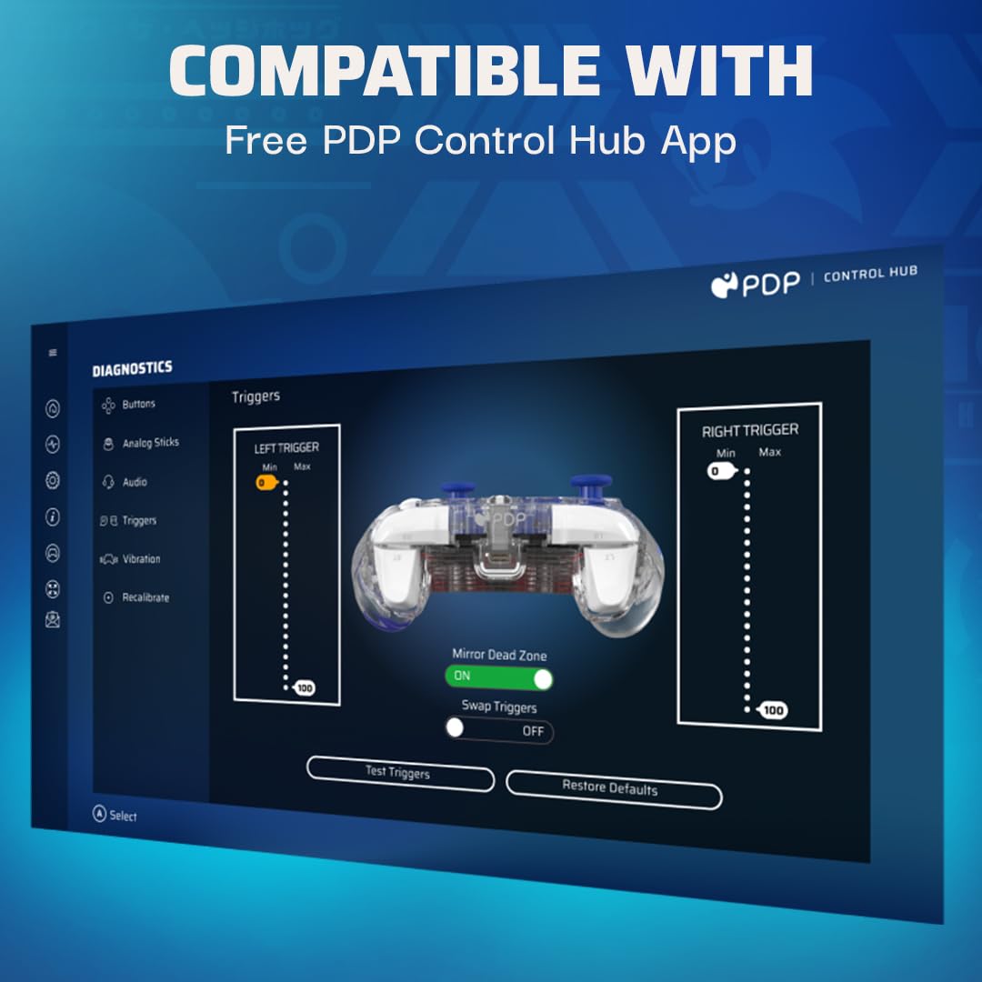 PDP REALMz Wired Xbox Controller Licensed for Series X|S, Xbox One, Windows 10/11 PC, LED Lighting Collectible Sonic Superstars, Programmable Buttons/Triggers, PC Control Hub App: Sonic Speed