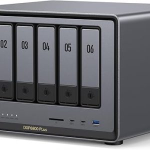 UGREEN NAS DXP6800 Plus 6-Bay Desktop NAS, Intel i3 1215u 6-Core CPU, 8GB DDR5 RAM, 128G SSD, 1x 10GbE and 1x 2.5GbE LAN Port, 2X M.2 NVMe Slots, 4K HDMI, Network Attached Storage (Diskless)