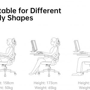 SIHOO Ergonomic Office Chair, Adjustable Lumbar Support, 110-130° Tilt, 3D Flip Up Armrests, Rolling Computer Desk Chair with Headrest-Dark Black
