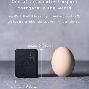 CIO 65W GaN Charger Block, Compact 4-Port Adapter with 3 USB-C Ports & 1 USB-A, Max 67W USBC Fast-Charging Multi-Device Wall Charger Block for Laptop/Phone/Tablet, NovaPort Quad II 67W3C1A (Black)