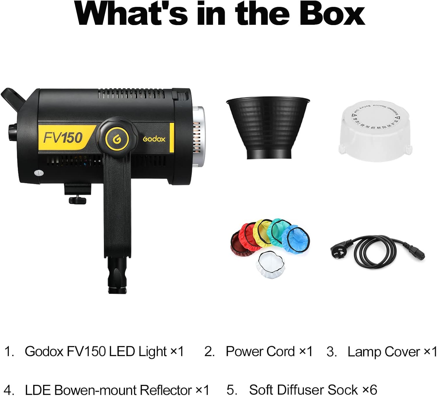 Godox FV150 150W 2.4G Flash LED Light, 1/8000s High Speed Sync, CRI96+, TCLI 96+, 12000LUX, 5600K±200K, Built in 8 FX Special Effects Modes, Compatible for Canon, Nikon, Sony, Olympus,Panasonic, Pent