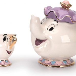 GZHaiTuoSi Cartoon New Beauty And The Beast Teapot Mug Mrs Potts Chip Tea Pot Cup One Set Lovely & set