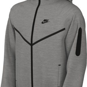 Nike Sportswear Tech Fleece - Sudadera con capucha de cremallera completa para niños grandes (HV5867-063, Gris Oscuro Jaspeado/Gris Oscuro Jaspeado) Talla Grande