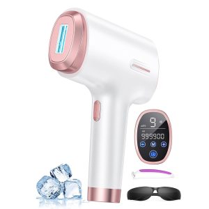 Ubroo IPL Laser Hair Removal Device - 41°F Ice Cooling Painless Laser for Women Men, Face Body Bikini, 21J Energy, 96% Hair Reduction, At-Home Professional Results