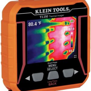 Klein Tools Cámara de imágenes térmicas recargable TI250, la cámara muestra más de 19,200 píxeles con 3 paletas de colores, puntos de temperatura alta/baja