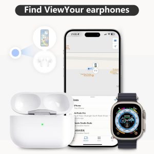 Airpod Charging Case Compatible for Airpods Pro 1&2 Generation - Wireless Charger Case Replacement with Bluetooth Pairing Sync Button, No Earbuds, Lightning - White