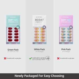 BTArtbox Press On Nails Short - Pearlescent Glitter Square Press On Nails with Glue for Women, Opaque Soft Gel Glue On Nails in 16 Sizes - 32 Stick On Nails Kit, Screaming Silver