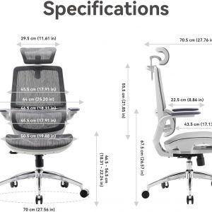 SIHOO M59AS Ergonomic Office Chair, Desk Chair with 3D Flip-up Armrests, Computer Chair with Dual Back Design and Adaptive Dynamic Lumbar Support