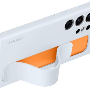 SAMSUNG Galaxy S24 Ultra Standing Grip Phone Case, Protective Silicone Cover with Hand Strap, Kickstand, Durable Design, Soft Touch, US Version, EF-GS928CLEGUS, Light Blue