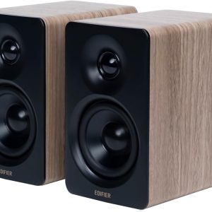 Edifier M60 Multimedia Speaker Bluetooth 5.3, 66W RMS, Hi-Res Audio & Hi-Res Wireless Audio, LDAC,3" Mid Bass & 1" Tweeter, USB-C & Aux Inputs, Compact Desktop Speaker – Classic Oak