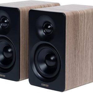 Edifier M60 Multimedia Speaker Bluetooth 5.3, 66W RMS, Hi-Res Audio & Hi-Res Wireless Audio, LDAC,3" Mid Bass & 1" Tweeter, USB-C & Aux Inputs, Compact Desktop Speaker – Classic Oak