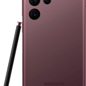 Samsung Galaxy S22 Ultra 5G, US Version, 128GB, Burgundy - Unlocked (Renewed)