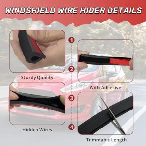 1 PC-6.56 Ft Car Cable Wire Hider with Adhesive Backing Windshield Wire Hider Universal Car Cord Concealer for Car Roof Rack Light Bar