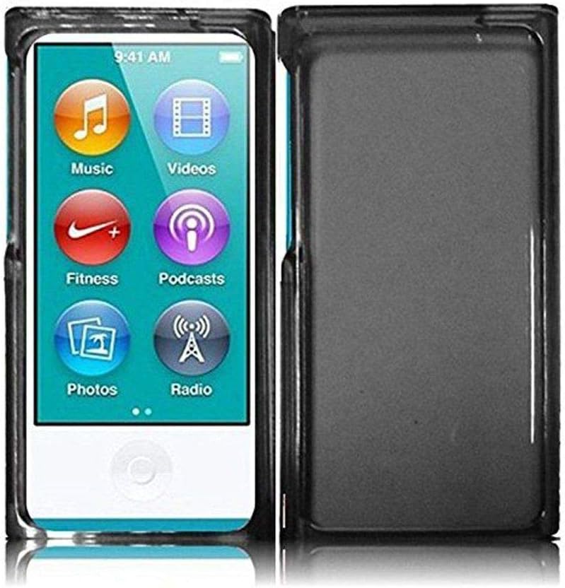 for New iPod Nano 7 8 Case, Crystal Clear Transparent Full Hard Cover Case for Apple iPod Nano 7 7th Gen 8 8th Generation (Clear Black)