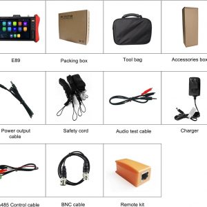 Probador de cámara IP 4K 12MP, salida de potencia PoE de 90 W, prueba CCTV de pantalla táctil de 8 pulgadas para cámaras de 8MP TVI CVI AHD CVBS, prueba SFP, prueba TDR de cable RJ45, herramientas de