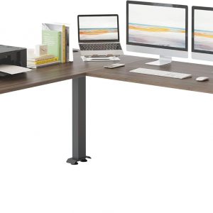 FEZIBO Escritorio de Pie Eléctrico en Forma de L con Triple Motor, 75 Pulgadas, Escritorio de Esquina de Altura Ajustable, Estación de Trabajo de Sentarse y Pararse con Tablero de Empalme, Marco Negro