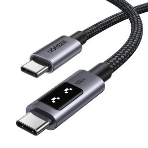 UGREEN Uno - Cable USB C a USB C de 100 W, cable de carga rápida tipo C con pantalla LED para iPhone 17/17 Air/17 Pro/17 Pro Max/16, MacBook Pro/Air, iPad Pro/Air, Galaxy S25 Ultra de 6.6 pies, color