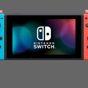 Nintendo Switch with Neon Blue and Neon Red Joy‑Con
