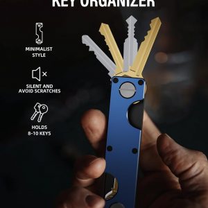 Key Organizer Key Holder Compact Key Case Minimalist Metal Key Chain Key Holder for Keychain Secures 8-10 Keys EDC