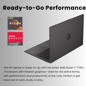 HP 255 G10 - Laptop empresarial FHD de 15.6 pulgadas, AMD Ryzen 7 7730U, 16 GB de RAM, SSD PCIe de 1 TB, teclado numérico, cámara web, Wi-Fi 6, HDMI, Windows 11 Pro, negro
