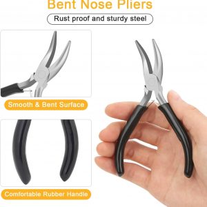 Anezus 1200PCS Jump Rings for Jewelry Making Kit, Jump Rings and Necklace Clasps with Jump Ring Pliers Tools for Jewelry Making Supplies and Necklace Repair (Silver)