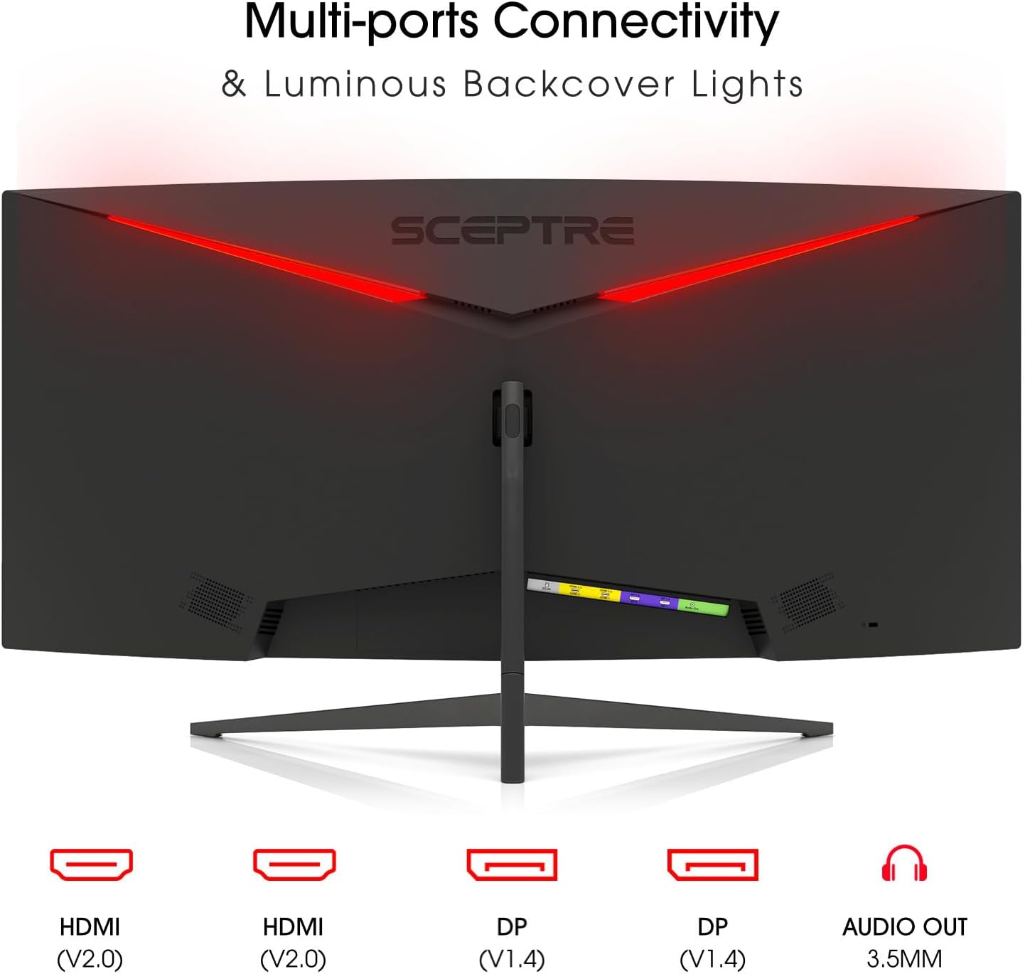 ¡Nuevo! Sceptre - Monitor para juegos curvado de 30 pulgadas 200+Hz FreeSync Altavoces integrados 2560 x 1080p HDMI x2 DP x2 Negro máquina 2026 (Serie C305B-200UN)