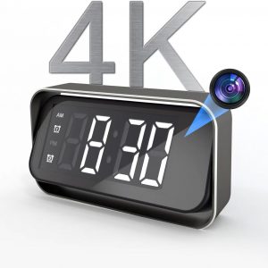Cámara de Seguridad Mini, 4K Real Full HD, Cámara de Niñera con Dos Conjuntos de Configuración de Reloj de Alarma para Seguridad del Hogar, Visión Nocturna y Alertas de Detección de Movimiento