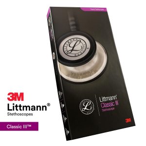 3M Littmann Classic III Monitoring Stethoscope, 5803, More Than 2X as Loud, Weighs Less, Stainless Steel Black-Finish Chestpiece, 27" Black Tube, Stem and Headset