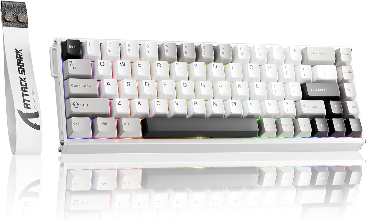 ATTACK SHARK X68 MAX HE Wired Rapid Trigger Mechanical Creamy TKL RGB Gaming Keyboard with Full Aluminum CNC,8K Polling,0.005mm Accuracy,Hall Effect Magnetic Switch,NKRO,Driver for Win Mac(Star White)