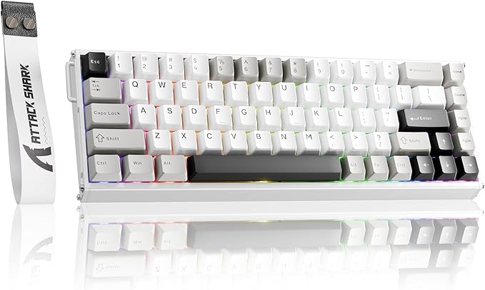 ATTACK SHARK X68 MAX HE Wired Rapid Trigger Mechanical Creamy TKL RGB Gaming Keyboard with Full Aluminum CNC,8K Polling,0.005mm Accuracy,Hall Effect Magnetic Switch,NKRO,Driver for Win Mac(Star White)