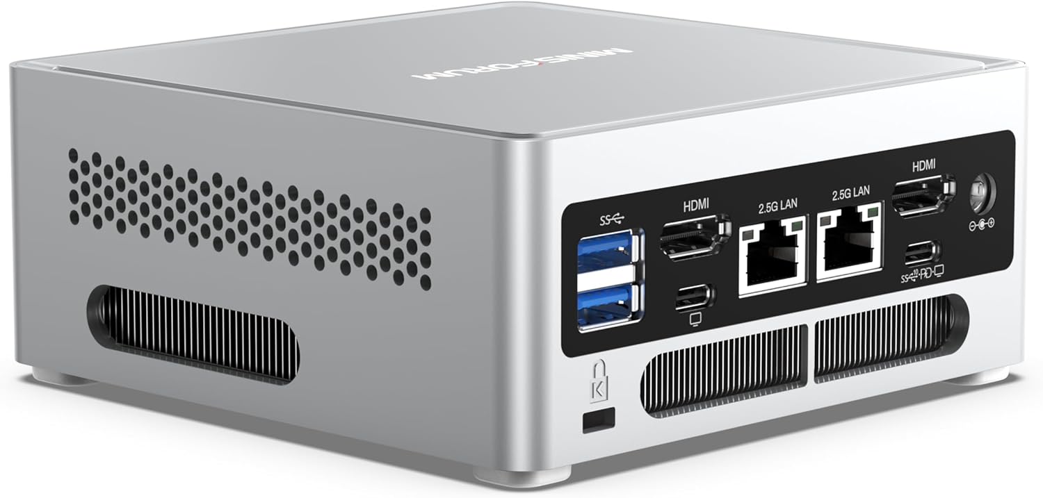 MINISFORUM Venus Series NAB9 Mini PC Barebone Intel Core i9-12900HK(14C/20T), Mini Desktop Computer Without RAM/SSD/OS, 2X HDMI+2X USB-C 4K@60Hz Output, 2X 2.5G LAN, 4X USB3.2 Small Computer (Renewed)