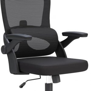 SIHOO Ergonomic Office Chair, Adjustable Lumbar Support, 110-130° Tilt, 3D Flip Up Armrests, Rolling Computer Desk Chair with Headrest-Dark Black