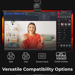 OBSBOT Tiny 2 - Cámara web 4K con control de voz PTZ, seguimiento por IA en modos múltiples y enfoque automático, cámara web con sensor de 1/1.5", control por gestos, 60 FPS, corrección de luz HDR