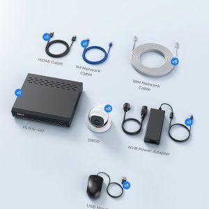 REOLINK 4K PoE Security Camera System Wired, 8pcs 8MP PoE Cameras, Smart Person/Vehicle Detection, 16CH NVR with 4TB HDD, H.265, 24/7 Recording, High Bitrate & Clear Stream, RLK16-800D8