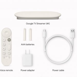 Google TV Streamer 4K - Fast Streaming Entertainment on Your TV with Voice Search Remote - Watch Movies, Shows, Live TV, and Netflix in 4K HDR - Smart Home Control - 32 GB of Storage - Porcelain