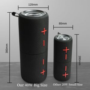 CYBORIS Altavoz Bluetooth dual 2 en 1 portátil dividible de 40 W, altavoz inalámbrico dividido impermeable V5.3 con graves profundos sonido estéreo fuerte, tiempo de reproducción de 24 horas