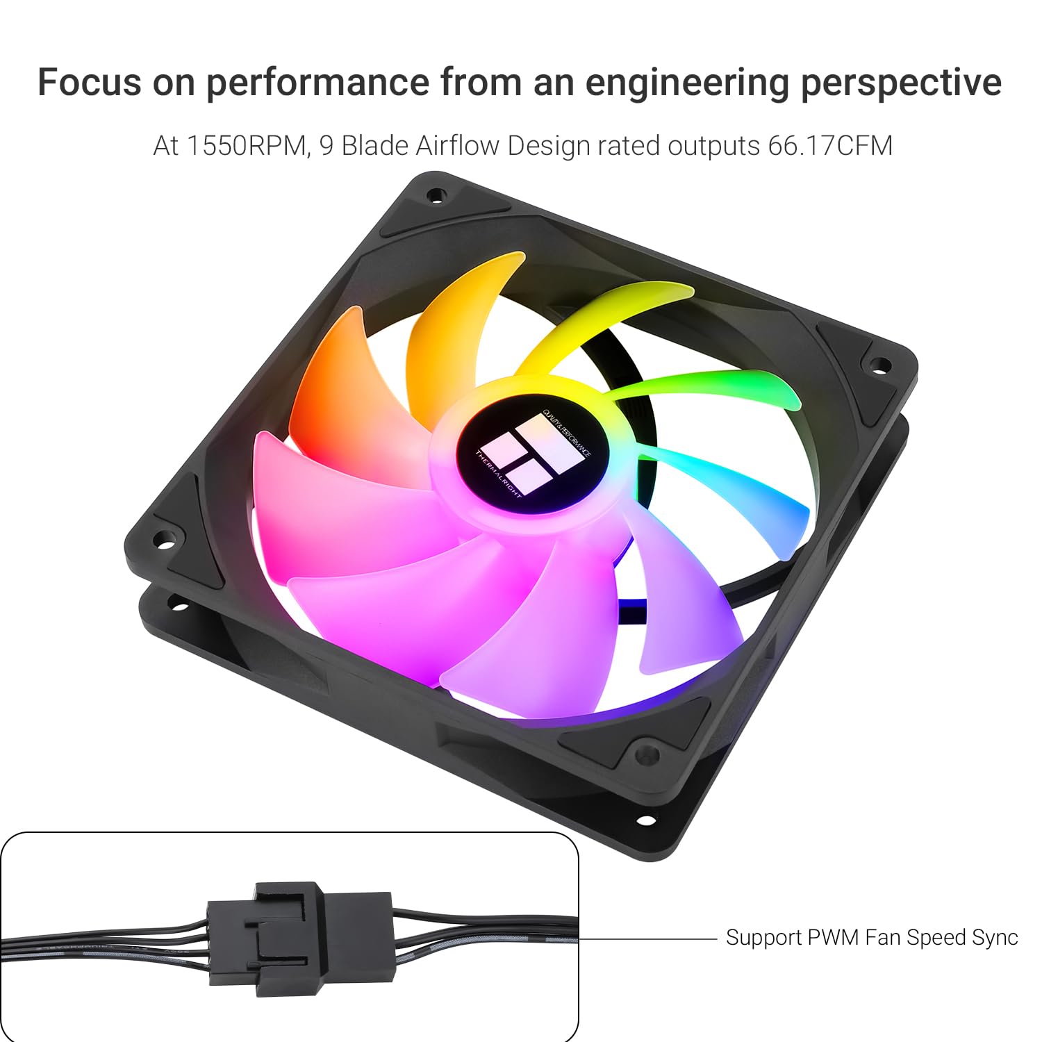 Thermalright TL-C12C-S X3 CPU Fan 120mm ARGB Case Cooler Fan, 4pin PWM Silent Computer Fan wth S-FDB Bearing Included, up to 1550RPM Cooling Fan(3 Quantities)