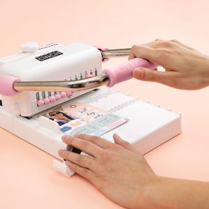 We R Memory Keepers, Cinch Book Binding Machine 2, Pink/White, Easy to Use Design with Slide Ruler, Compatible with Wire or Spiral Coils, Make Professional Books, Notebooks, Calendars and More