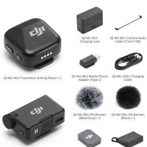 DJI Mic Mini (2 TX + 1 RX + Charging Case), Wireless Lavalier Microphone for iPhone/Camera/Android, Ultralight, Detail-Rich Audio, 48h Use, Noise Cancelling, Automatic Limiting, Vlog, Streaming