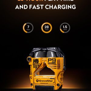 GravaStar Sirius Plus True Wireless Earbuds, Bluetooth 5.3 Active Noise Cancellation ANC Headphones, 28H Playtime, ENC Clear Call, Customization App, IPX4 for Sports/Work -Yellow