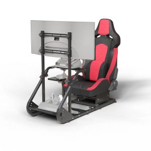 Runboll Racing Simulator Cockpit with Monitor Mount Fits for Logitech G923/G29/G920, Fanatec, Thrustmaster, and PXN, Adjustable Driving Simulators Without Handbrake, Pedals, Shift and Monitor