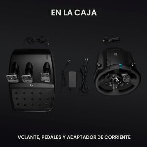 Logitech G923 - Volante de carreras y pedales, TRUEFORCE hasta 1000 Hz de retroalimentación de fuerza, volante de juego para PS5, PS4, PC, Mac, de cuero genuino - Negro