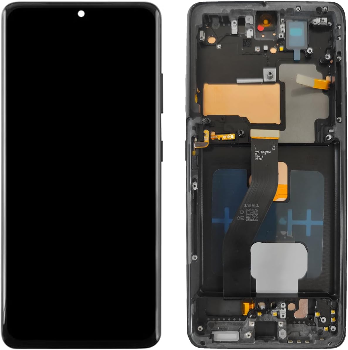 AMOLED for Samsung Galaxy S21 Ultra 5G Screen Replacement for Samsung S21 Ultra SM-G998U G998A G998W LCD Touch Display Digitizer with Repair Kits (Black with Frame)
