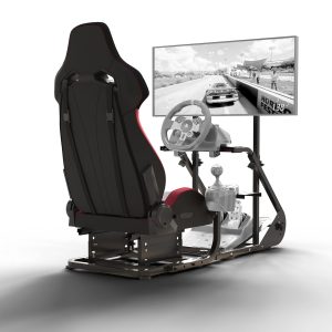 Runboll Racing Simulator Cockpit with Monitor Mount Fits for Logitech G923/G29/G920, Fanatec, Thrustmaster, and PXN, Adjustable Driving Simulators Without Handbrake, Pedals, Shift and Monitor